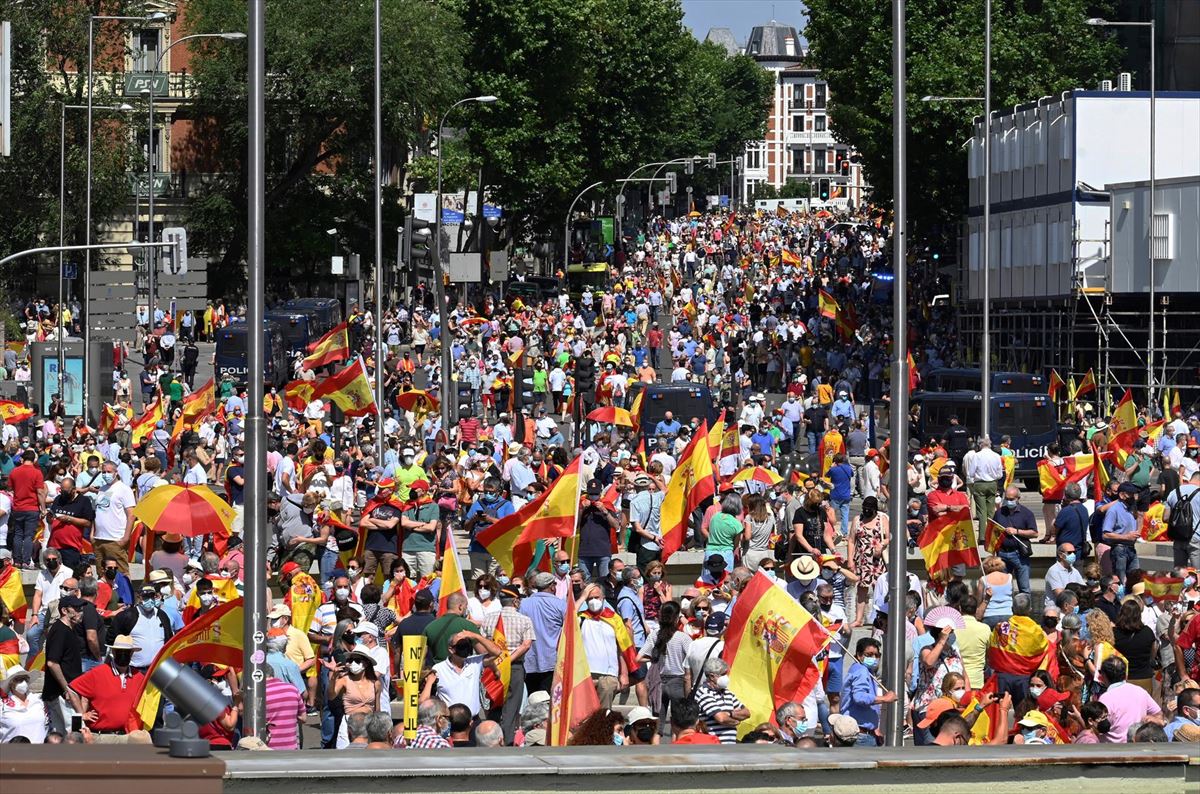 Concentración en la plaza de Colón, en Madrid. Foto: EFE