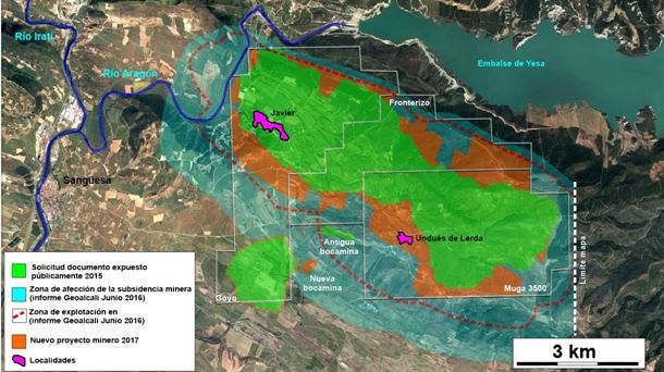 Mina Muga proiektuaren mapa. Argazkia: Ekologistak Martxan. 