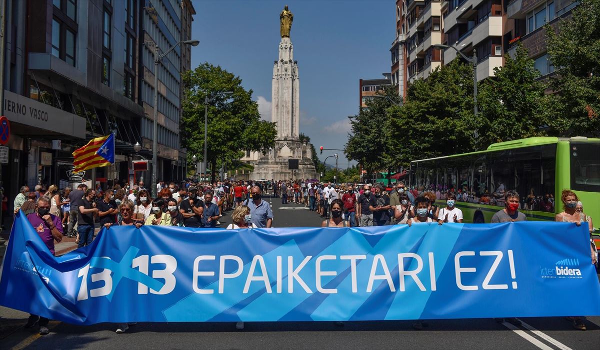 Manifestación de Bilbao contra el sumarioa 13/13. Foto: EFE
