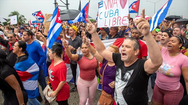 Kubako Gobernuaren aurkako protestetako bat. Argazkia: EFE.