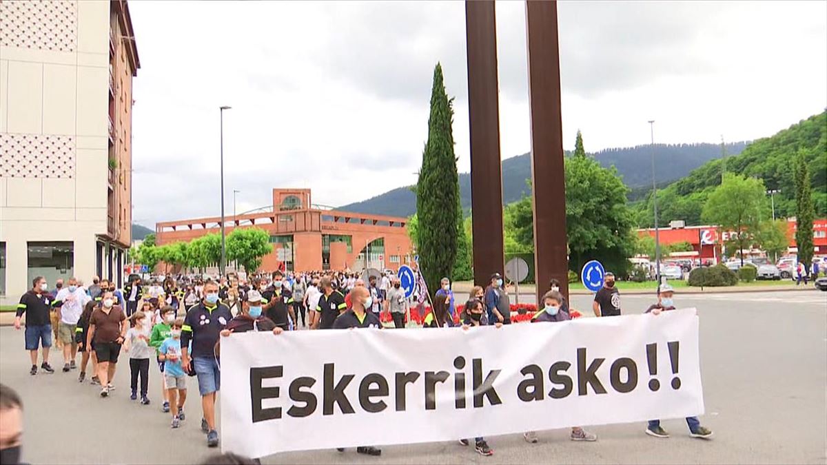 Manifestación de Tubacex. Imagen: EITB Media