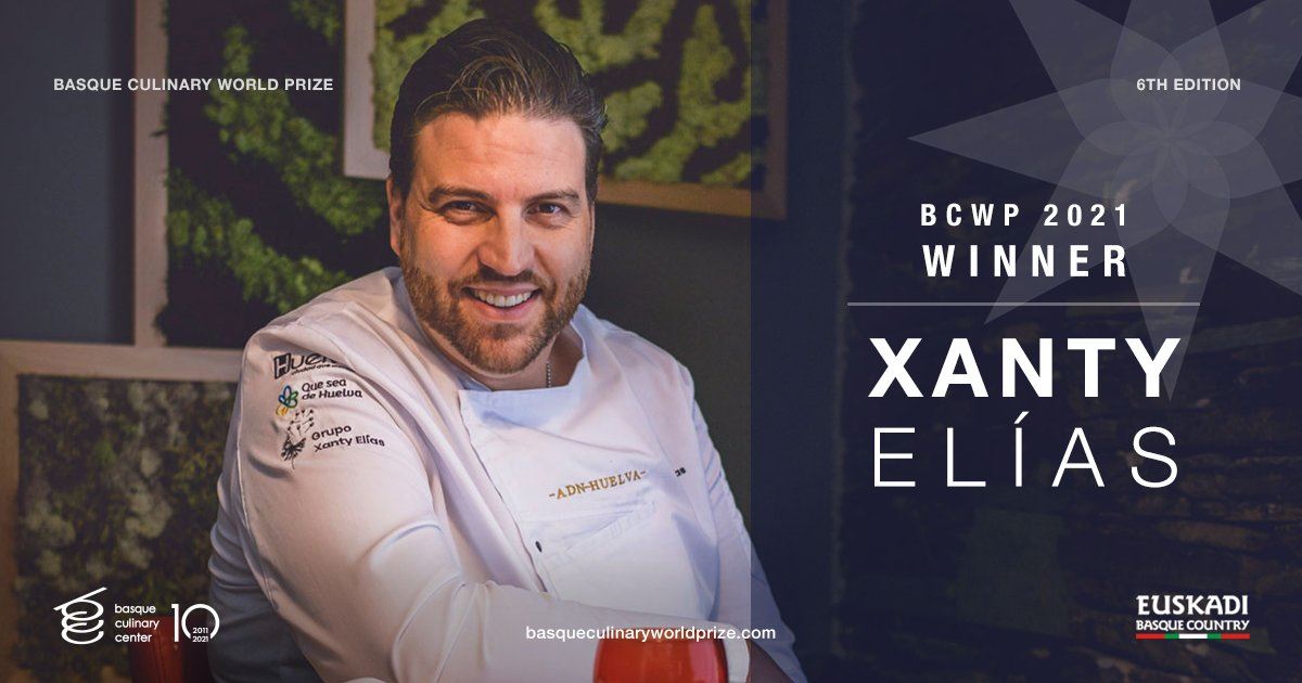 El chef Xanty Elías, ganador del Basque Culinary World Prize 2021. 