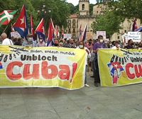Manifestazioak Euskal Herrian AEBek Kubari ezarritako blokeoa salatzeko