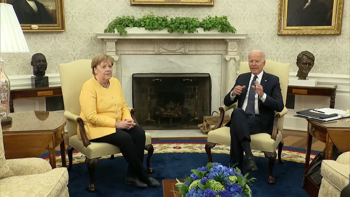 Angela Merkel y Joe Biden. Imagen: Agencias