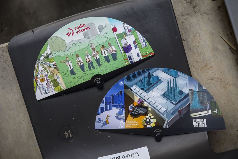 Festival de Jazz de Vitoria-Gasteiz. 15 de Julio.En el Iradier Arena, todo listo par el concierto de Pablo M. Caminero Trio. Foto: EITB Media 