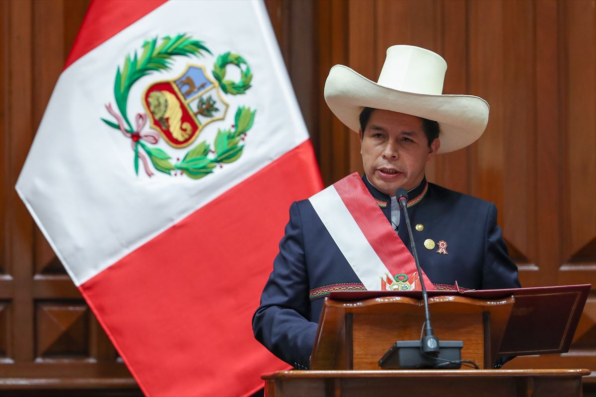 El presidente de Perú, Pedro Castillo. Foto: EFE.