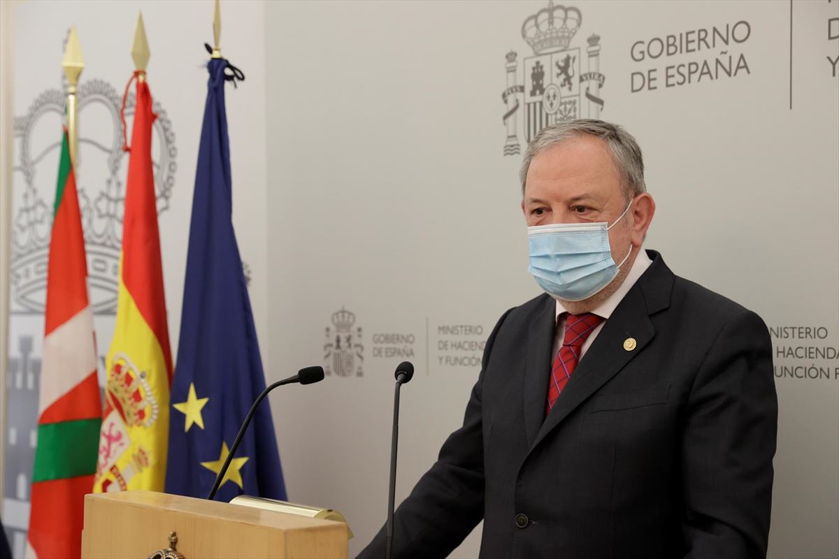 Pedro Azpiazu, tras la reunión de la Comisión Mixta de Concierto Económico. Foto: EFE