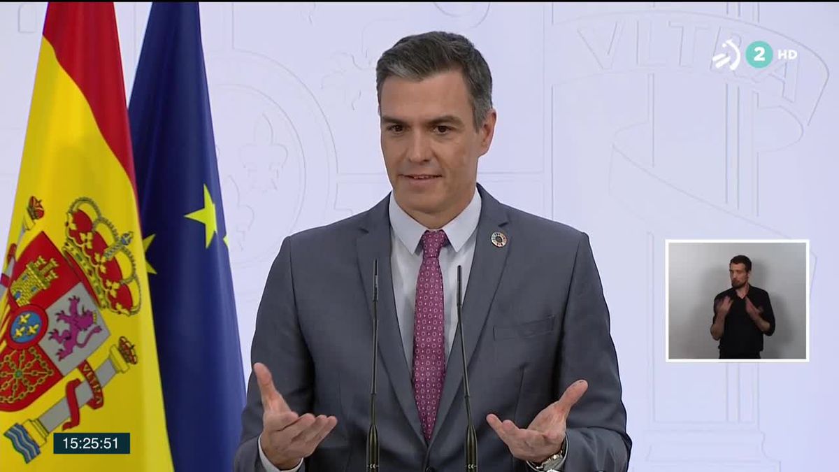 Pedro Sánchez, presidente del Gobierno de España. Imagen obtenida de un vídeo de EITB Media.