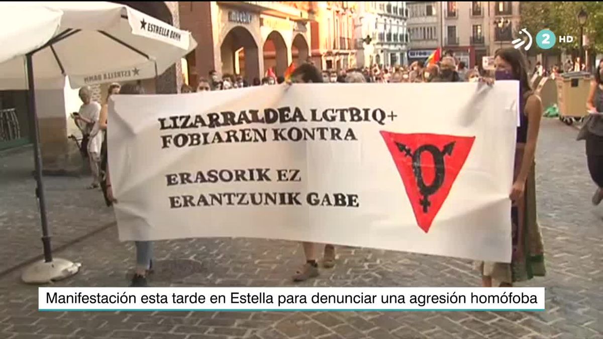 Manifestación en Estella. Imagen obtenida de un vídeo de EITB Media