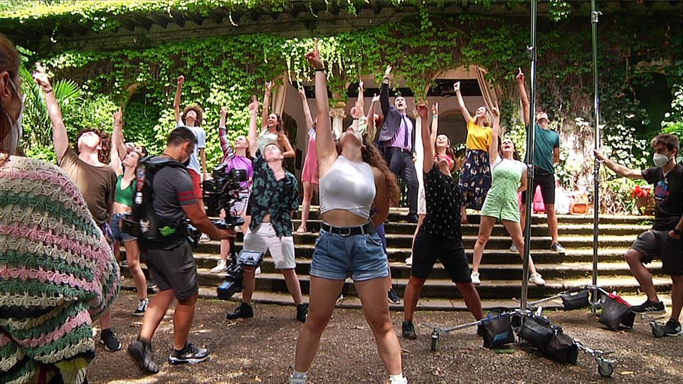 ''Go!azen 8.0'' telesailaren aktoreak grabazioaren une batean