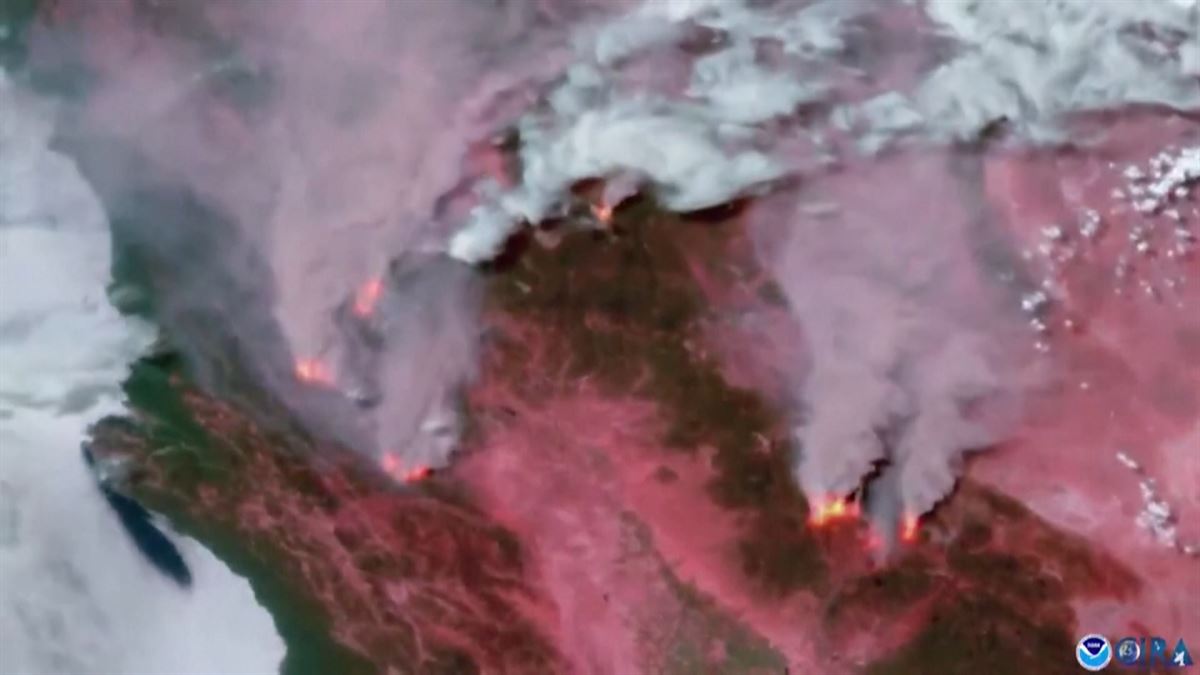 Imágenes de satélite de los incendios de Estados Unidos