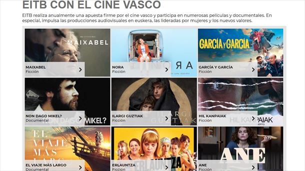 La nueva web muestra el compromiso de EITB con el cine vasco