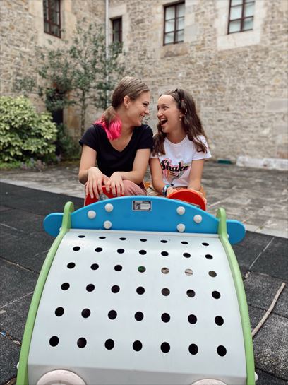 "Go!azen 8.0" telesailaren grabaketa: Garazi (Nerea Elizalde) eta Zuri (Maria Redondo)