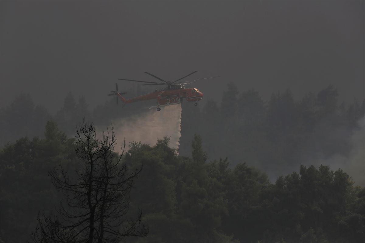 Especialmente en Eubea, la falta de aviones y helicópteros ha sido su gran debilidad. Foto: EFE