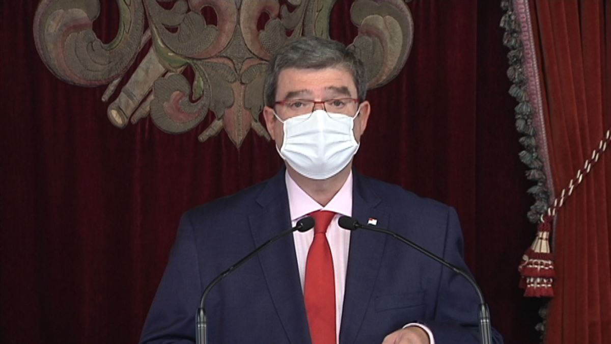 Juan Mari Aburto, el alcalde de Bilbao. Foto obtenida de un vídeo de EITB Media