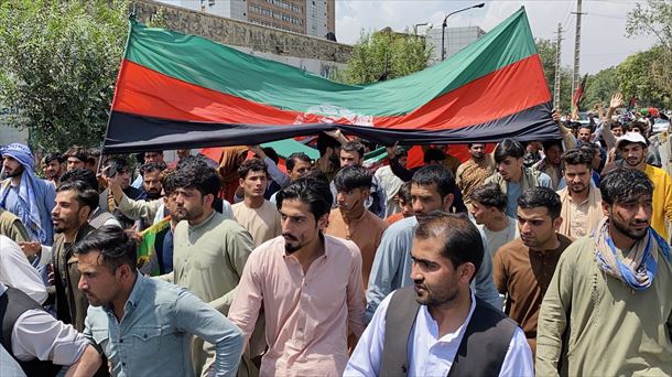 Un momento de la manifestación de Kabul