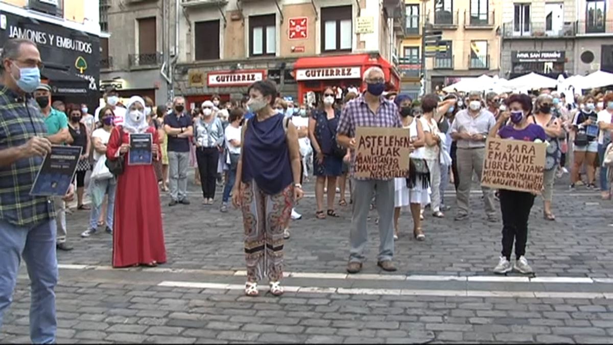 Concentración en Pamplona. Imagen: EITB Media