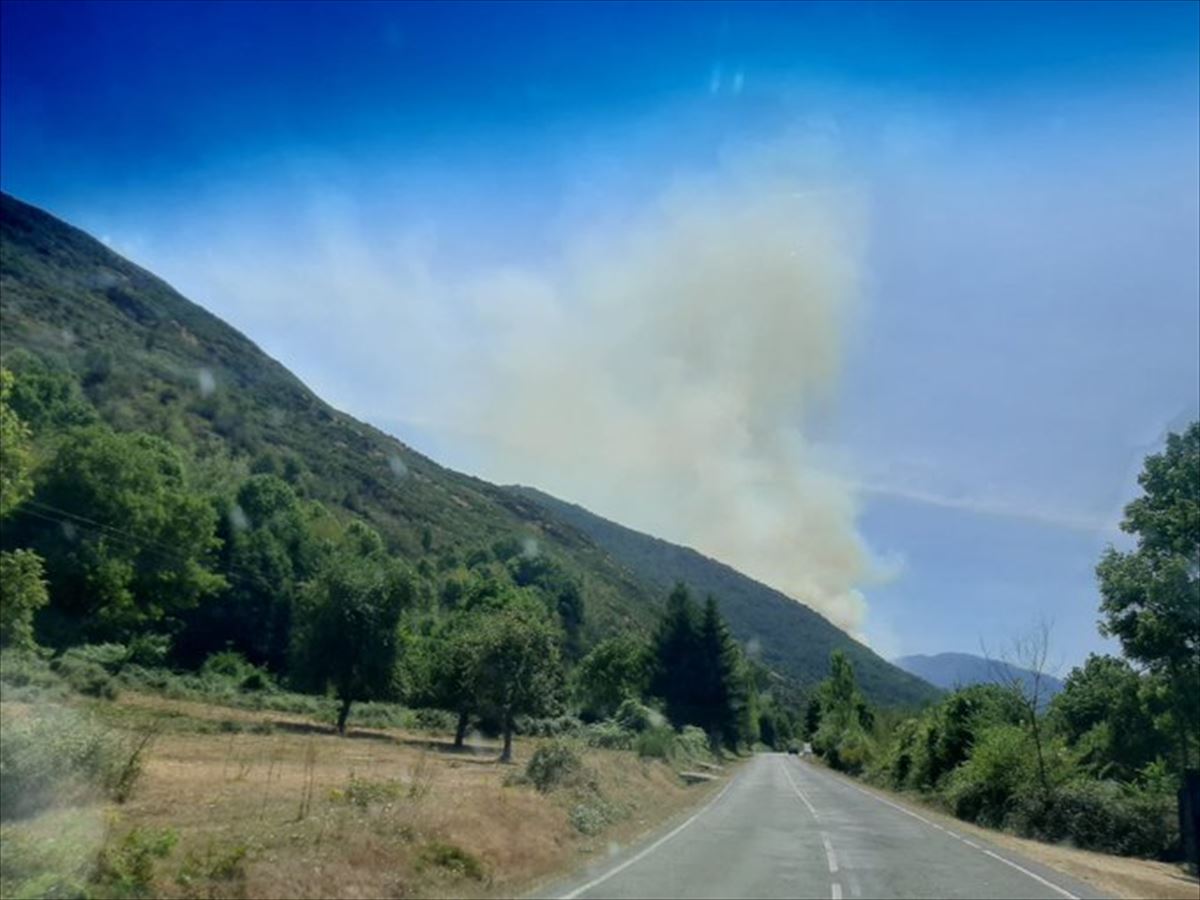 Un incendio en Ezcaray calcina cien hectáreas de terreno en menos de cinco horas. Foto: @BBFFRioja