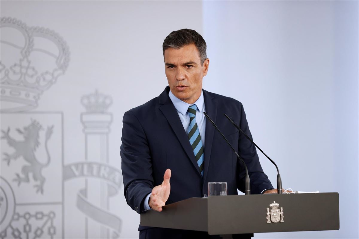 Pedro Sanchez Espainiako Gobernuko presidentea. Artxiboko argazkia: EFE