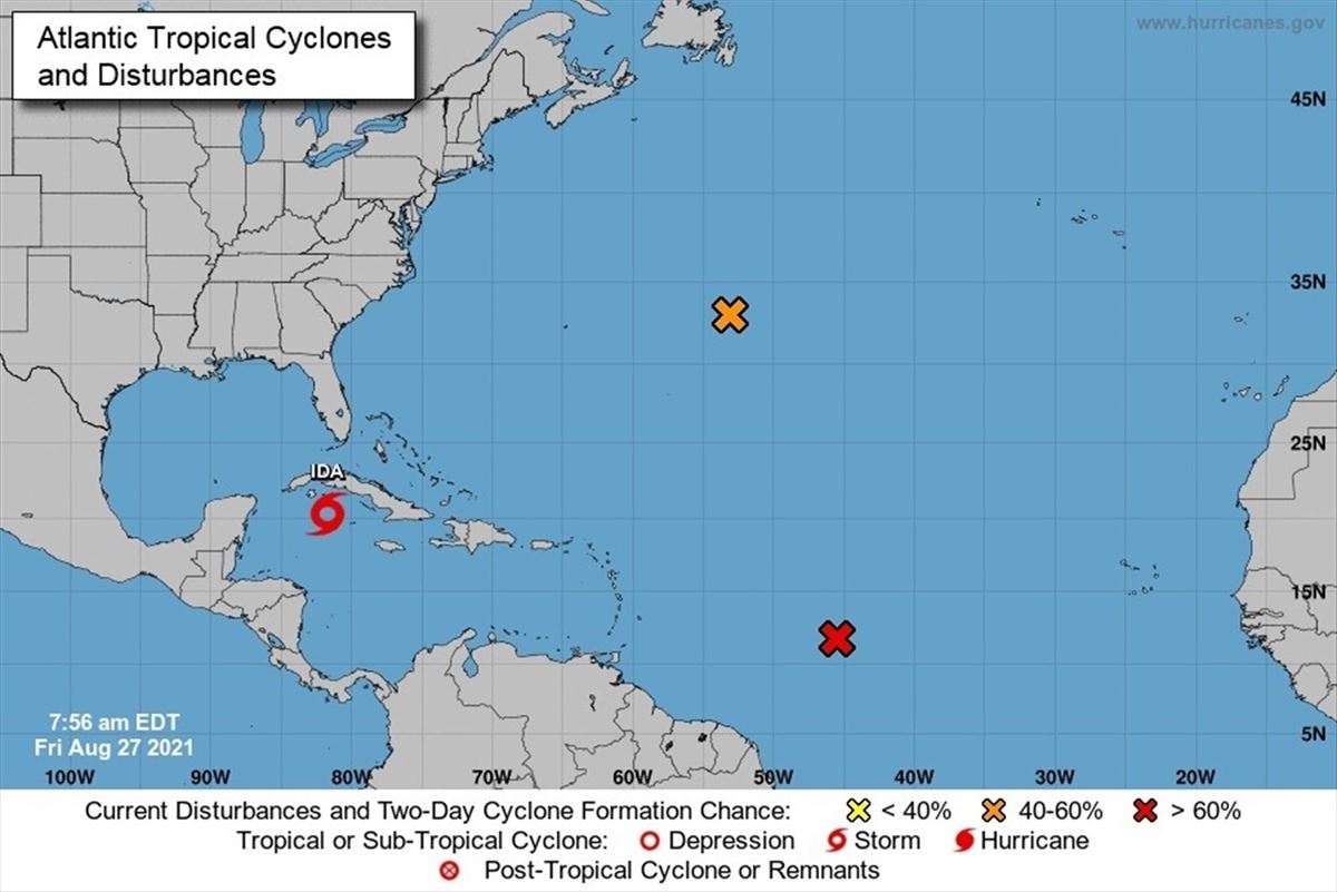 'Ida' se convierte en un huracán de categoría 4, a pocas horas de llegar a Luisiana. Foto: EFE