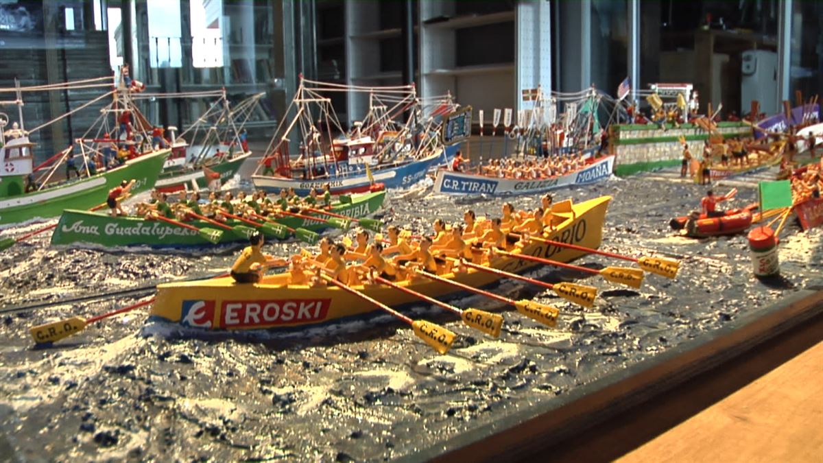 La maqueta de Itsas Museoa representa un día de regatas en la Concha y mucho más 