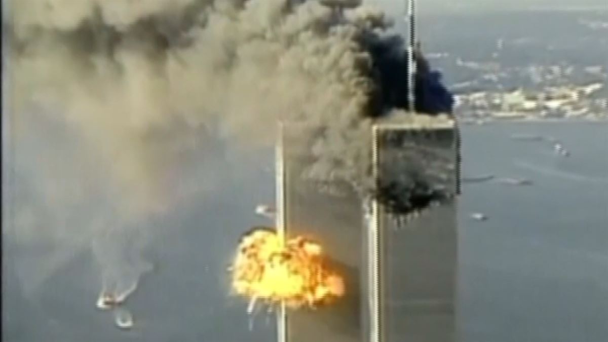 Atentado del 11-S. Foto obtenida de un vídeo de EITB. 