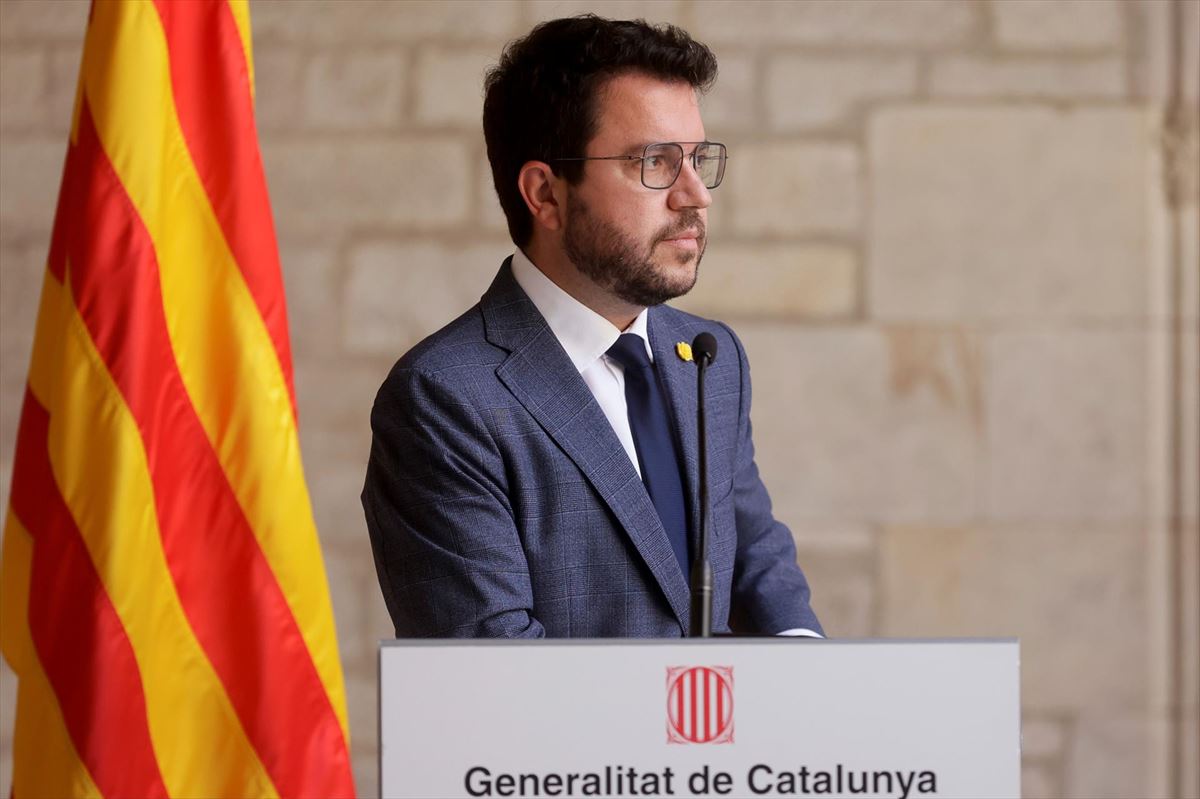 Pere Aragones Kataluniako Gobernuko presidentea. Artxiboko argazkia: EFE