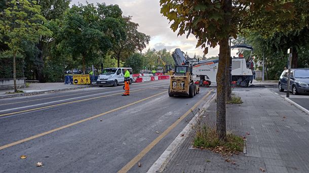 Normalidad en el primer día de las obras de asfaltado del eje Portal de Lasarte - Esmaltaciones