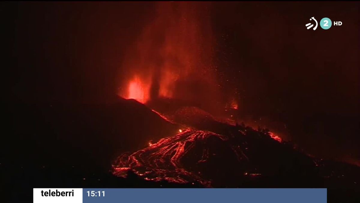 Imagen de la erupción de La Palma. Foto: EFE.