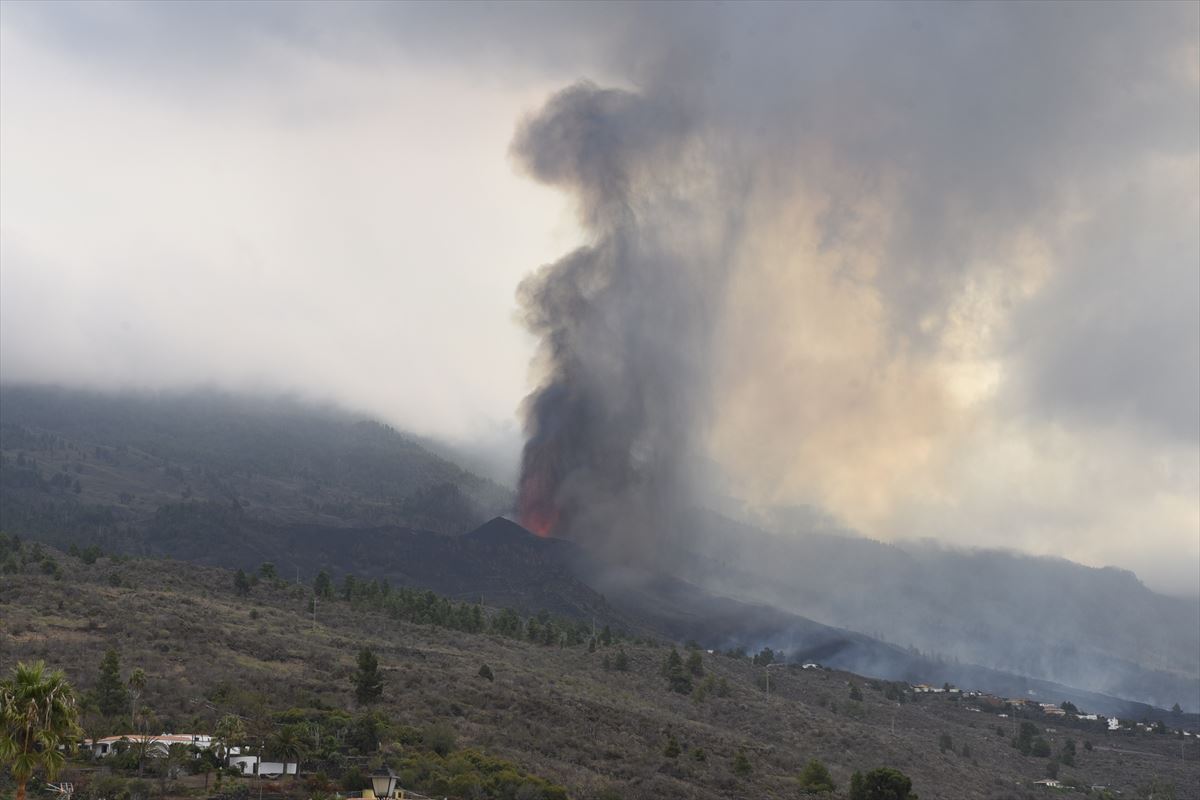 El Cumbre Vieja de la Palma en erupción.