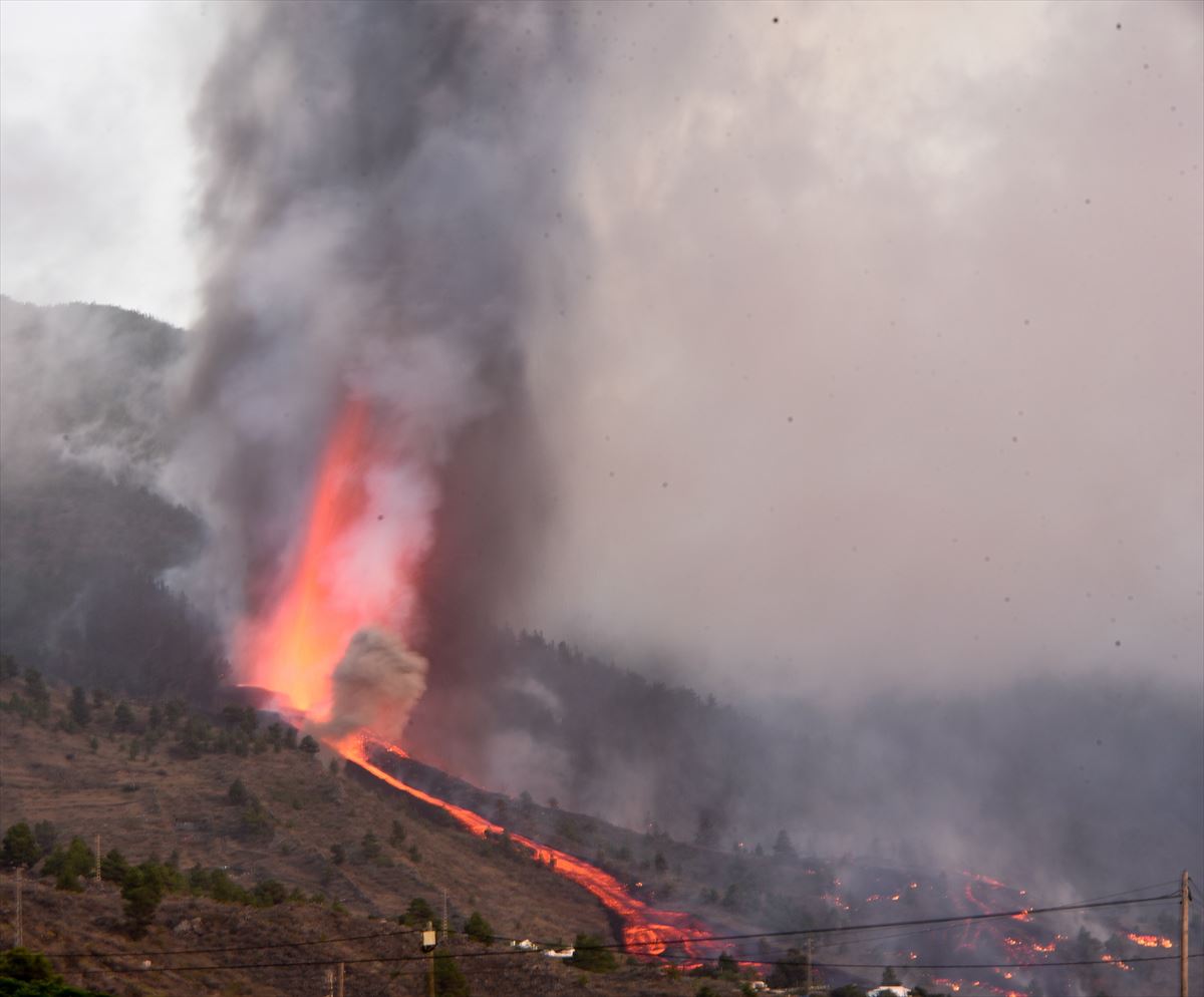 Volcán de la Palma en erupción. Imagen: EFE