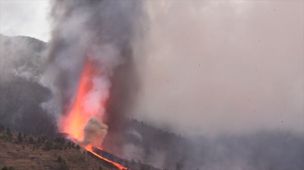 Volcán de la Palma en erupción. Imagen: EFE