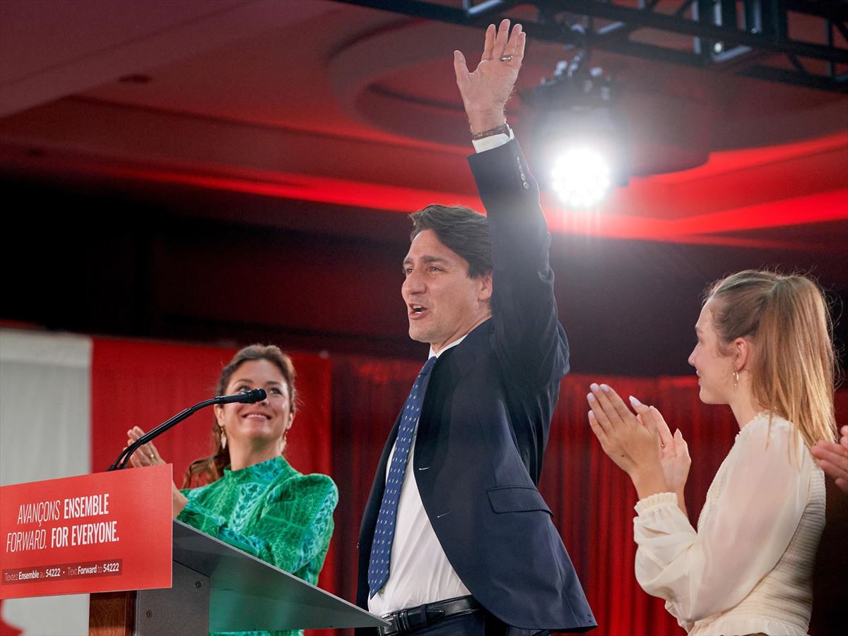 El actual Primer Ministro Justin Trudeau ha ganado las elecciones. Foto: EFE.