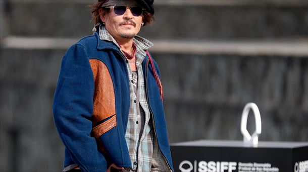 Johnny Depp en 2021 en en Zinemaldia. Foto: EFE.