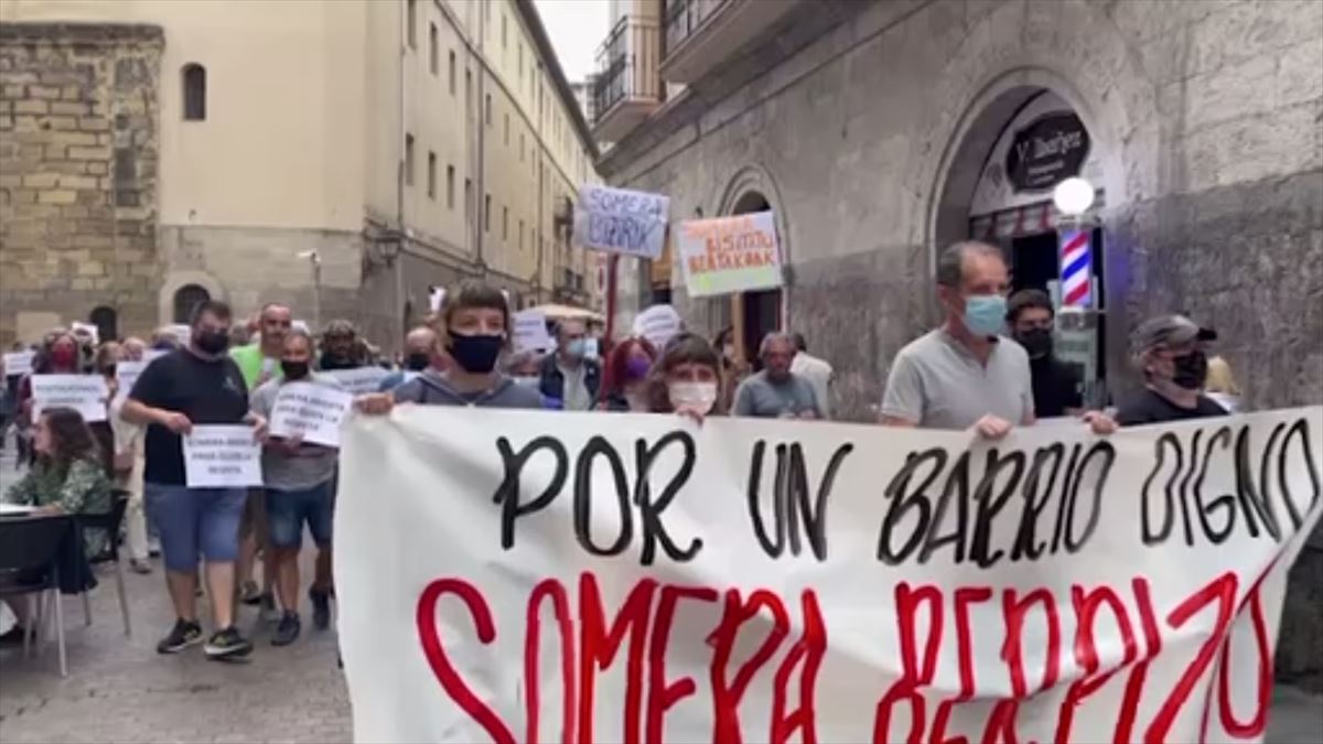 Manifestación en la calle Somera de Bilbao