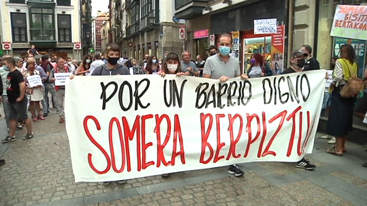 Manifestación en la calle Somera de Bilbao