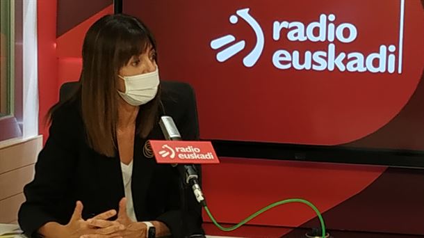 Idoia Mendia, hoy, en los estudios de Radio Euskadi en Bilbao. 
