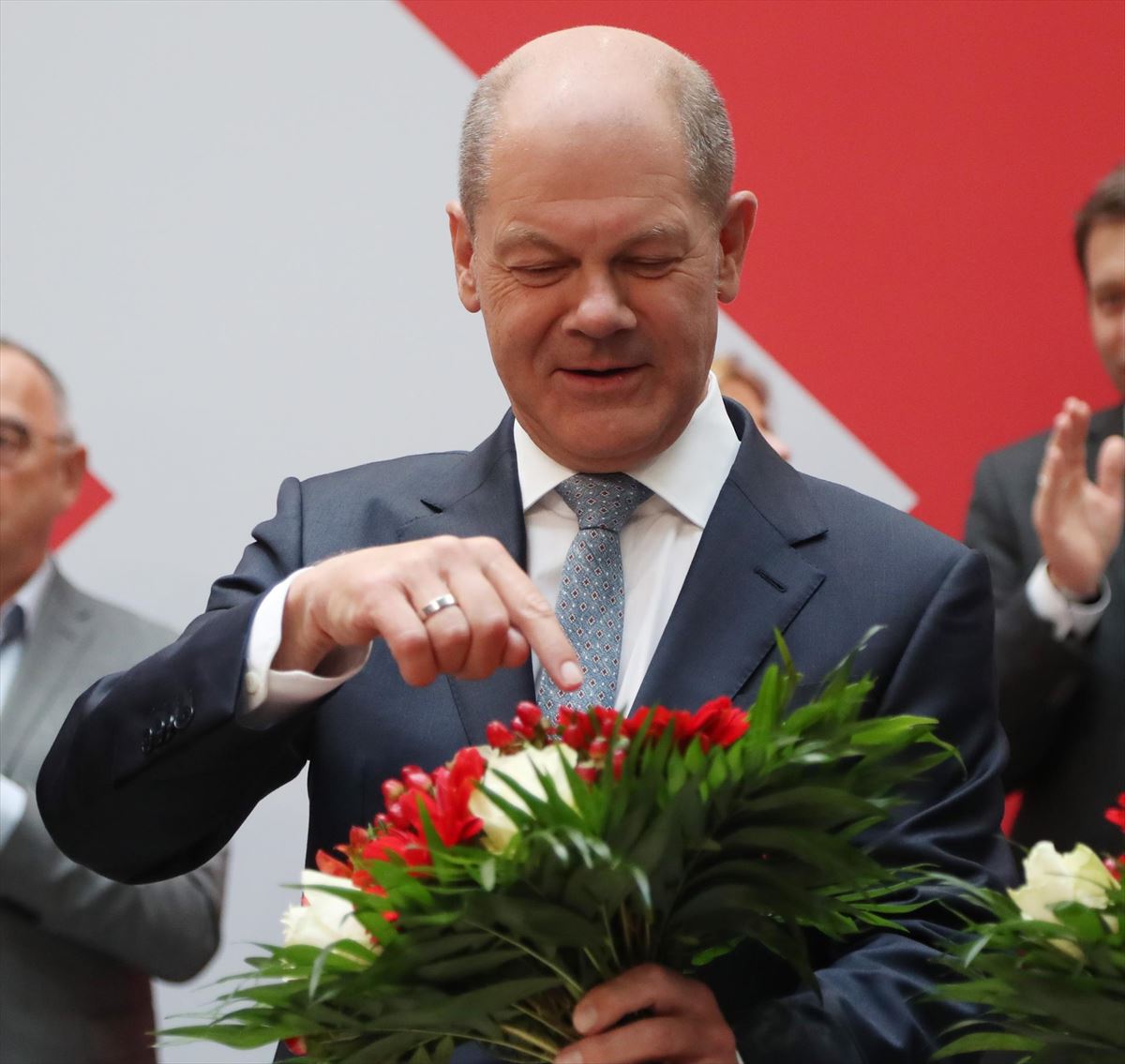 El socialdemócrata Olaf Scholz ha celebrado este lunes su victoria en las elecciones. Foto: EFE
