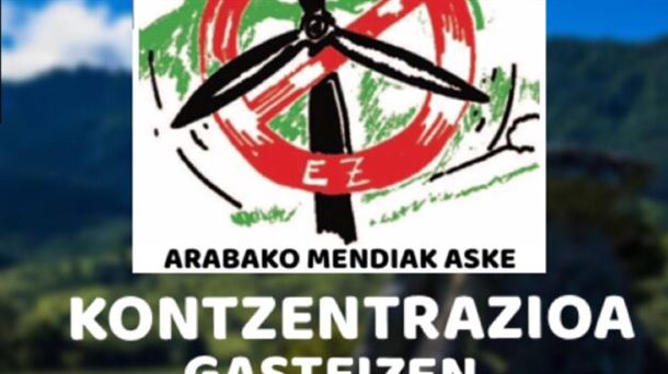 Arabako Mendiak Aske exige al Gobierno Vasco que renuncie también a los parques eólicos de Azazeta y Labraza