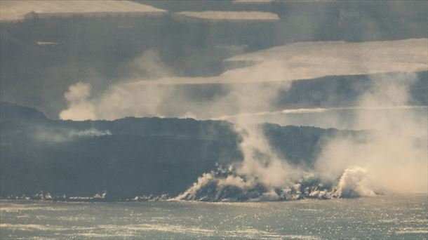 La erupción volcánica. Foto: EFE