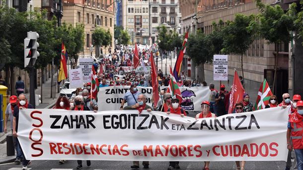 La manifestación ha recorrido el centro de Bilbao. 