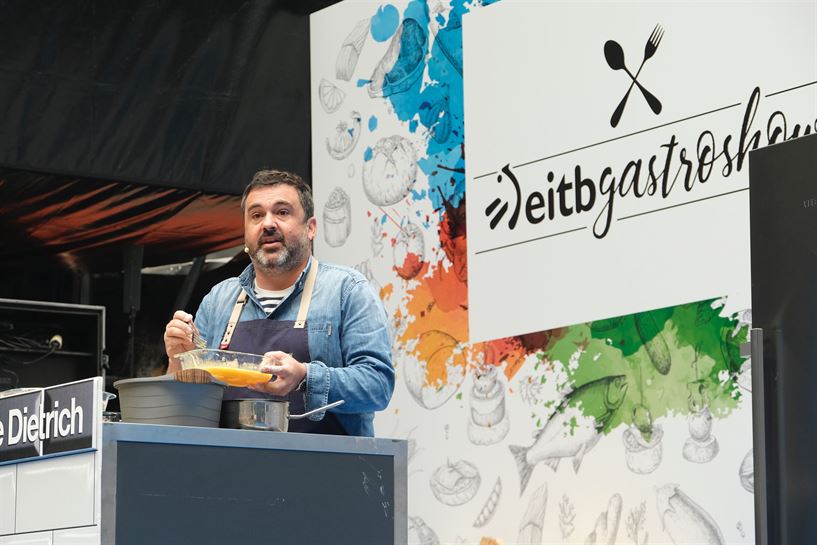 Ander González, en el Gastroshow, en Iradier Arena. (Foto: EITB Media)