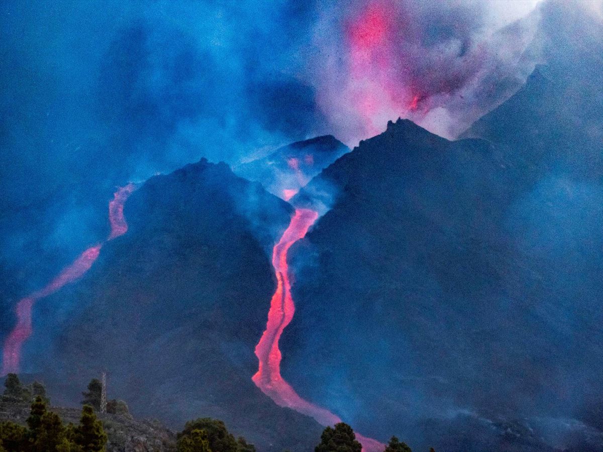 El volcán de la Palma.