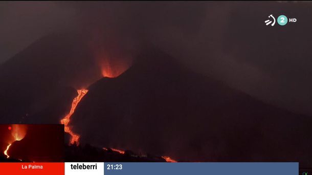 Volcán Cumbre Vieja. Imagen obtenida de un vídeo de EITB Media.