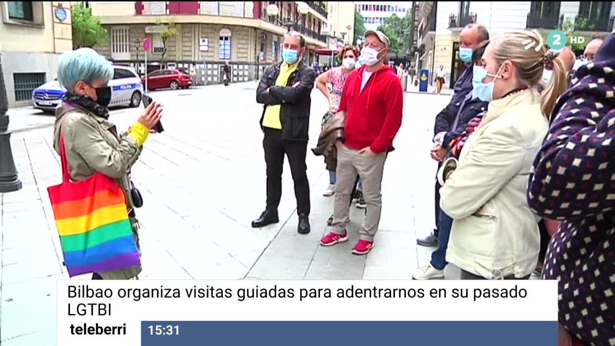 Visita guiada en Bilbao. Imagen obtenida de un vídeo de EITB Media