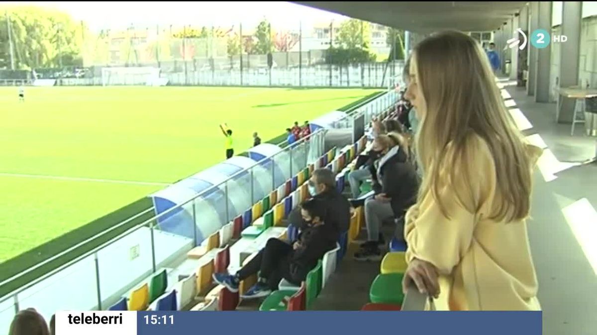 La jugadora de Osasuna, Karolina Sarasua. Imagen obtenida de un vídeo de ETB