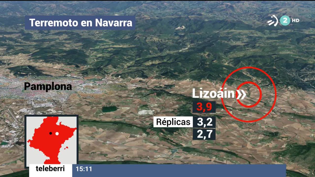 El terremoto de magnitud 3,9 ha tenido su epicentro en Lizoain