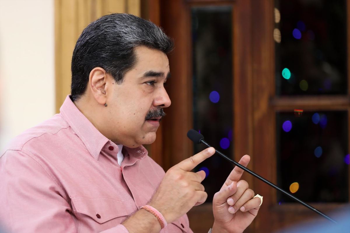 Nicolás Maduro en una transmisión de televisión este domingo 