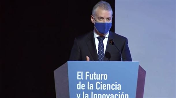 Urkullu durante su intervención en la jornada ''El Futuro de la Ciencia y la Innovacion''