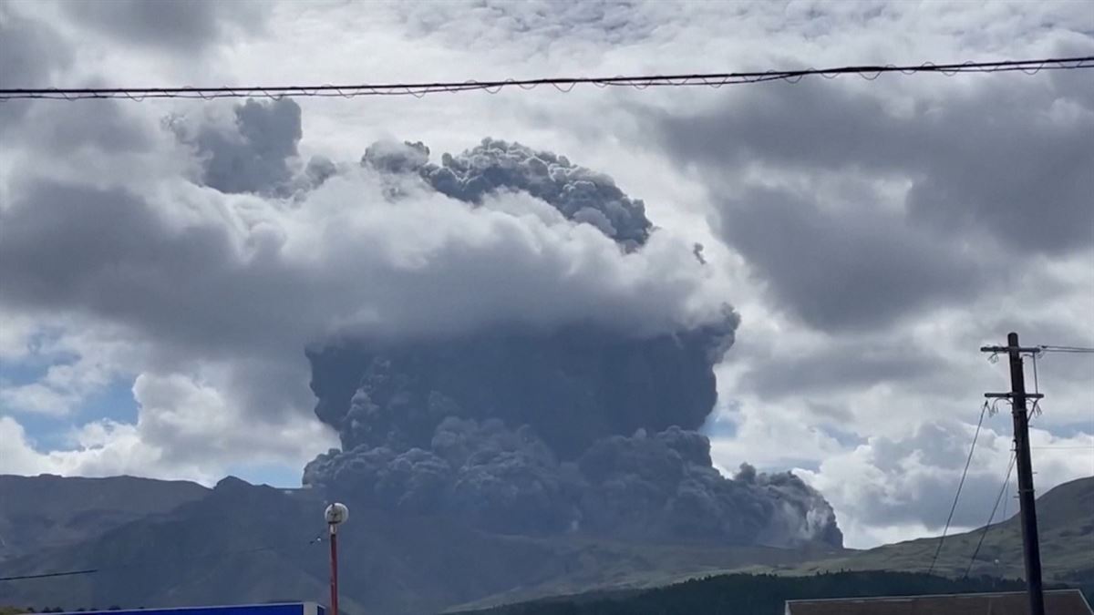 Momento de la erupción